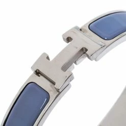 Hermes Hermès Clic H Enamel Palladium Plated Narrow Bracelet GM For Women 11 Hermes Hermès Clic H Enamel Palladium Plated Narrow Bracelet GM For Women -Deals Hermes Store luxury women hermes used accessories p333946 005