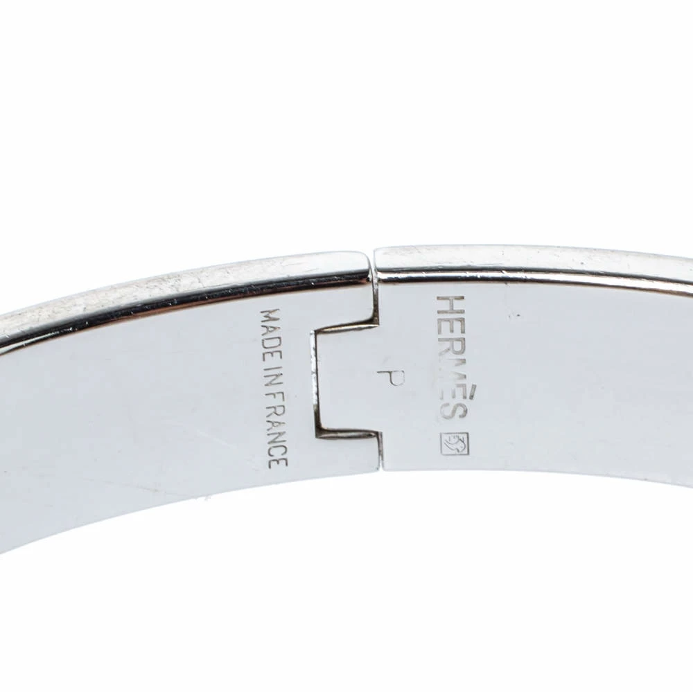 Hermes Hermès Clic H Enamel Palladium Plated Narrow Bracelet GM For Women 8 Hermes Hermès Clic H Enamel Palladium Plated Narrow Bracelet GM For Women - Image 6