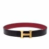 Hermes Black/Rogue Calf Leather Constance Reversible Belt 80CM For Women 1 Hermes Black/Rogue Calf Leather Constance Reversible Belt 80CM For Women -Deals Hermes Store luxury women hermes used accessories p334031 002