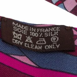 Hermes Hermès Fuschia Les Flots Du Cheval Silk Twilly Scarf For Women -Deals Hermes Store luxury women hermes used accessories p335448 002