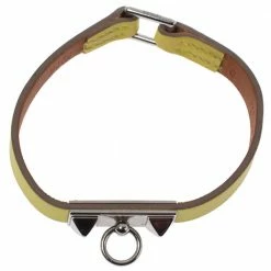 Hermes Hermès Micro Rivale Leather Palladium Plated Bracelet S For Women -Deals Hermes Store luxury women hermes used accessories p335984 003