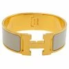 Hermes Hermès Clic Clac H Cream Enamel Gold Plated Wide Bracelet PM For Women -Deals Hermes Store luxury women hermes used accessories p339237 009