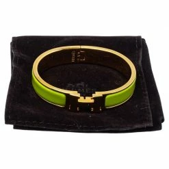 Hermes Hermès Clic H Lime Green Enamel Gold Plated Narrow Bracelet PM For Women 15 Hermes Hermès Clic H Lime Green Enamel Gold Plated Narrow Bracelet PM For Women -Deals Hermes Store luxury women hermes used accessories p339254 1603283063 002