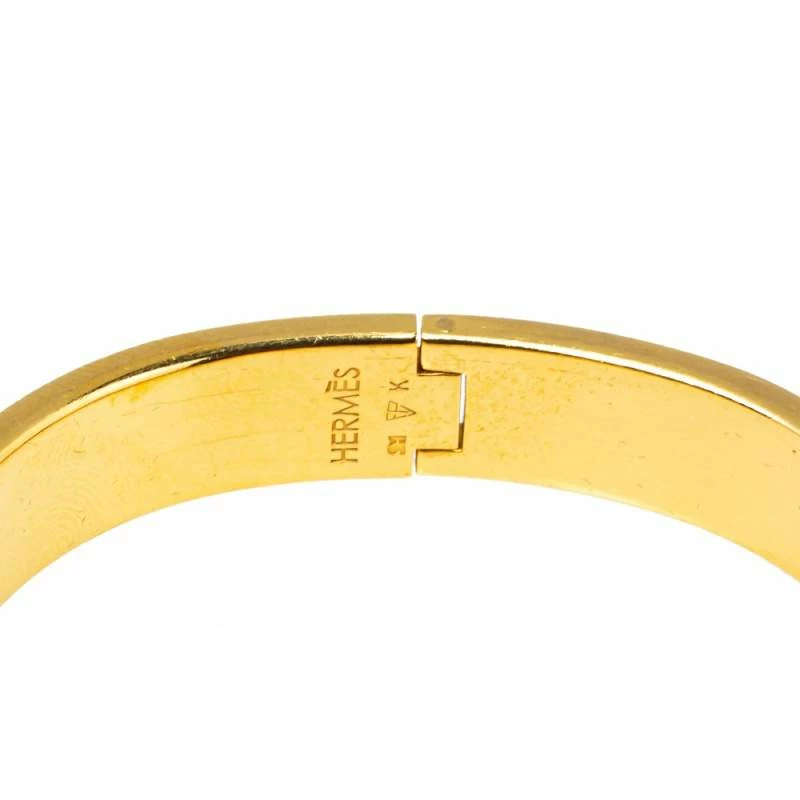 Hermes Hermès Clic H Lime Green Enamel Gold Plated Narrow Bracelet PM For Women 8 Hermes Hermès Clic H Lime Green Enamel Gold Plated Narrow Bracelet PM For Women - Image 6