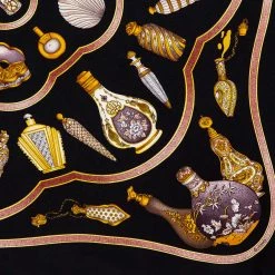 Hermes Black Qu'importe Le Facon Silk Scarf For Women -Deals Hermes Store luxury women hermes used accessories p340030 002