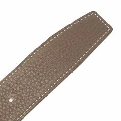 Hermes Hermès Etain/Noir Leather Reversible Belt Strap Size 85 CM For Women -Deals Hermes Store luxury women hermes used accessories p340920 002