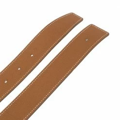 Hermes Hermès Gold/Noir Leather Reversible Belt Strap Size 90 CM For Women -Deals Hermes Store luxury women hermes used accessories p340927 004