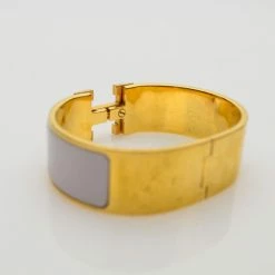 Hermes Clic Clac H Gold Plated Enamel Bangle For Women -Deals Hermes Store luxury women hermes used accessories p34483 006