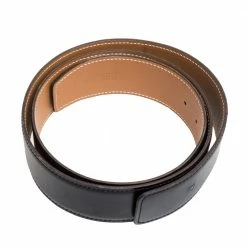 Hermes Black/Natural Leather Reversible Belt Strap 90CM For Women -Deals Hermes Store luxury women hermes used accessories p348545 004