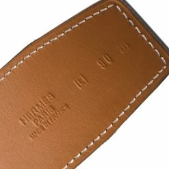 Hermes Black/Natural Leather Reversible Belt Strap 90CM For Women -Deals Hermes Store luxury women hermes used accessories p348545 006