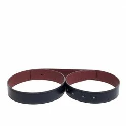 Hermes Blue Indigo/Rogue Leather Reversible Belt Strap 90CM For Women