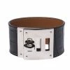 Hermes Hermès Black Alligator Leather Kelly Dog Cuff Bracelet For Women