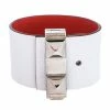 Hermes Hermès Bicolor Leather Palladium Plated Illusion Bracelet PM For Women