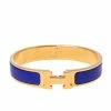 Hermes Hermès Clic H Blue Enamel Gold Plated Narrow Bracelet PM For Women 1 Hermes Hermès Clic H Blue Enamel Gold Plated Narrow Bracelet PM For Women -Deals Hermes Store luxury women hermes used accessories p351061 003