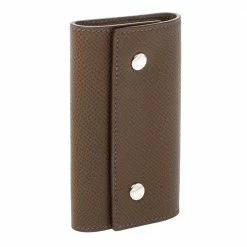 Hermes Etoupe Grey Epsom Leather 4 Key Holder Case For Women -Deals Hermes Store luxury women hermes used accessories p353811 007