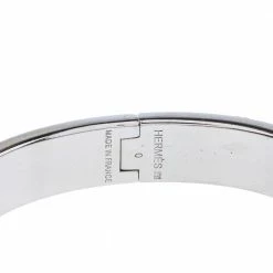 Hermes Clic H Blue Enamel Palladium Plated Narrow Bracelet GM For Women -Deals Hermes Store luxury women hermes used accessories p356269 003