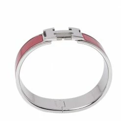 Hermes Hermès Clic Clac H Red Enamel Palladium Plated Bracelet GM For Women 12 Hermes Hermès Clic Clac H Red Enamel Palladium Plated Bracelet GM For Women -Deals Hermes Store luxury women hermes used accessories p357012 004