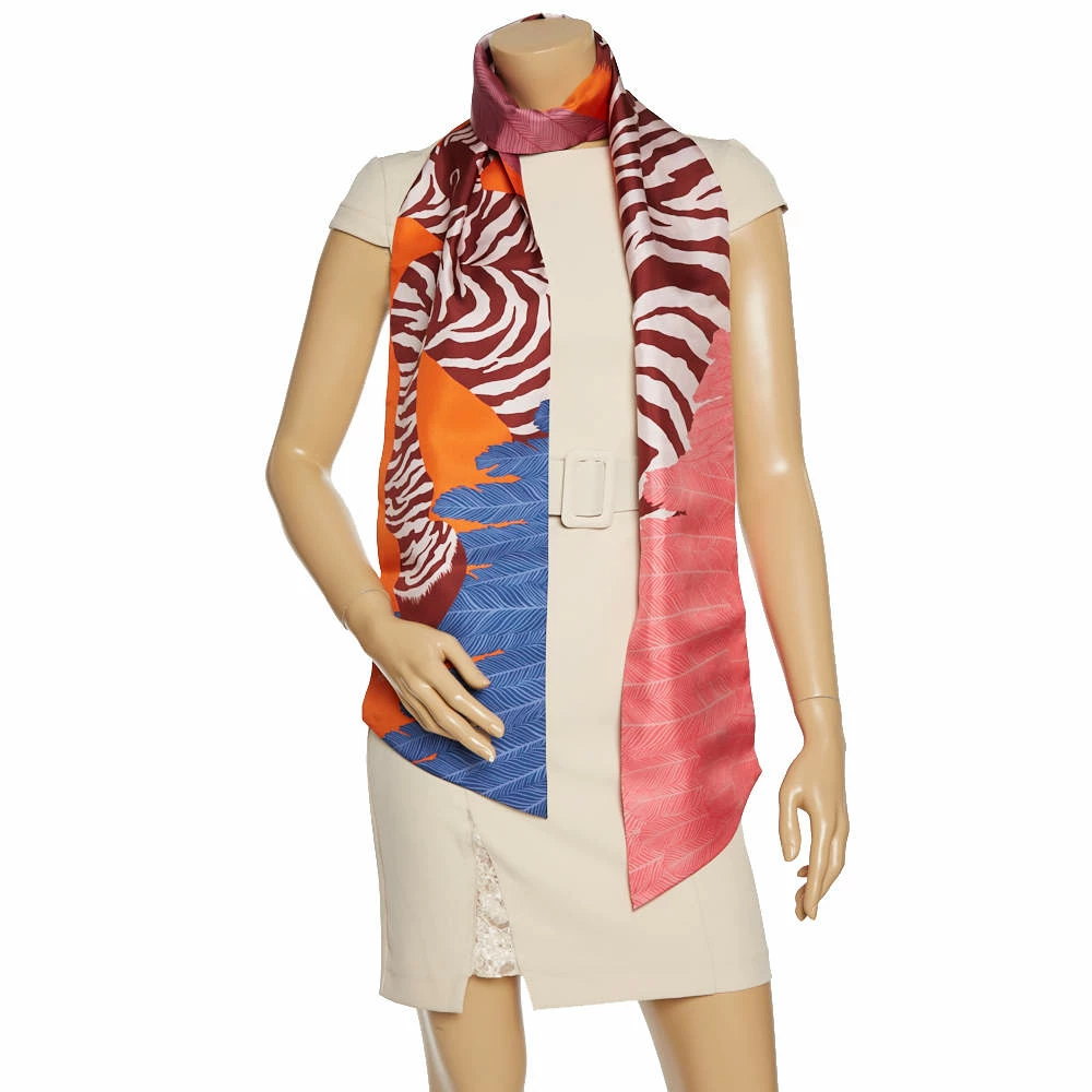Hermes Hermès Multicolor Zebra Pegasus Silk Maxi Twilly For Women 4 Hermes Hermès Multicolor Zebra Pegasus Silk Maxi Twilly For Women - Image 2