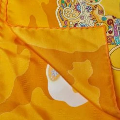 Hermes Hermès Yellow Silk Nuees Imaginaires Silk Scarf For Women 9 Hermes Hermès Yellow Silk Nuees Imaginaires Silk Scarf For Women -Deals Hermes Store luxury women hermes used accessories p357909 004