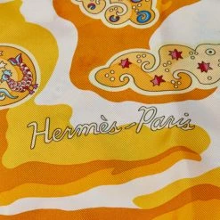 Hermes Hermès Yellow Silk Nuees Imaginaires Silk Scarf For Women 10 Hermes Hermès Yellow Silk Nuees Imaginaires Silk Scarf For Women -Deals Hermes Store luxury women hermes used accessories p357909 005