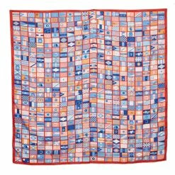 Hermes Hermès Red Voyage En Hermès Silk Scarf For Women