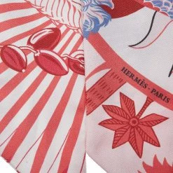 Hermes Pink Mythiques Phoenix Coloriage Silk Twilly Scarf For Women -Deals Hermes Store luxury women hermes used accessories p358038 001