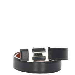 Hermes Black Calf Leather Constance Belt For Women