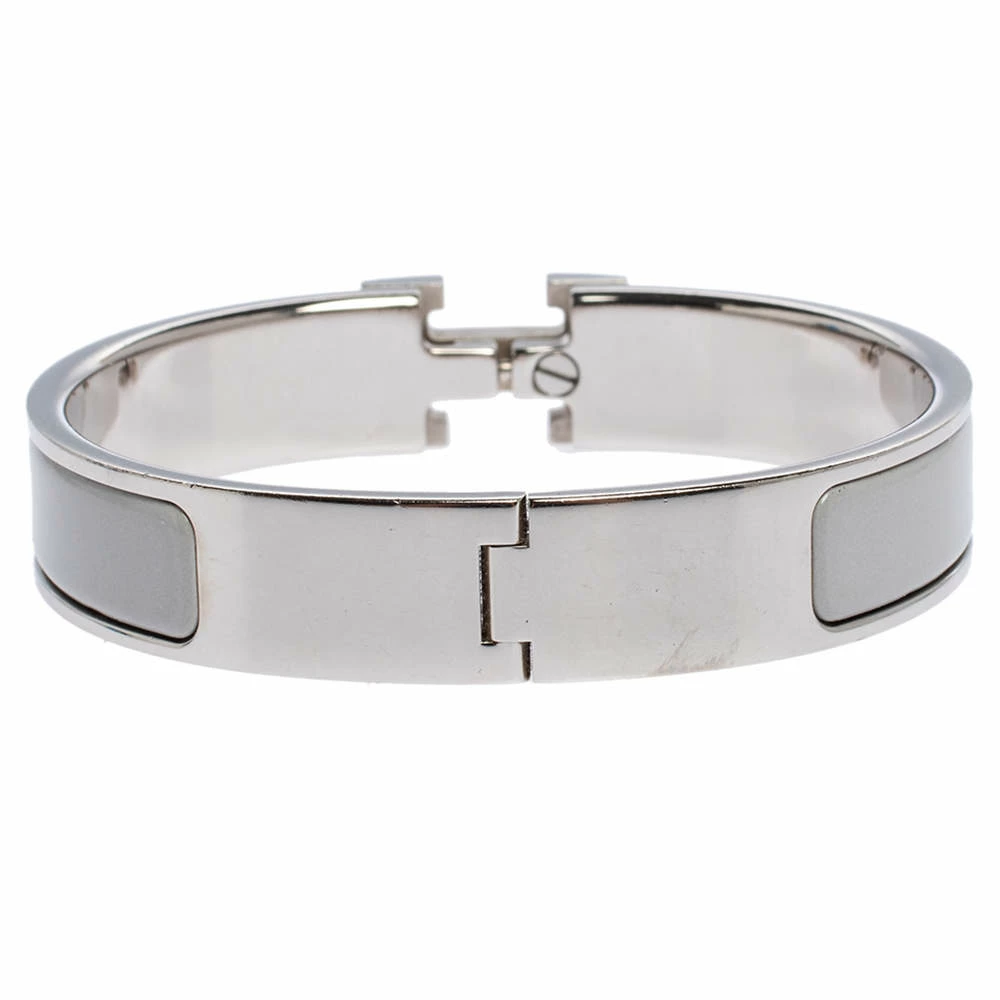Hermes Clic H Bi-Color Enamel Palladium Plated Bracelet PM For Women 8 Hermes Clic H Bi-Color Enamel Palladium Plated Bracelet PM For Women - Image 6