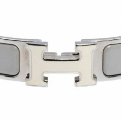 Hermes Clic H Bi-Color Enamel Palladium Plated Bracelet PM For Women 12 Hermes Clic H Bi-Color Enamel Palladium Plated Bracelet PM For Women -Deals Hermes Store luxury women hermes used accessories p360769 1606190813 005