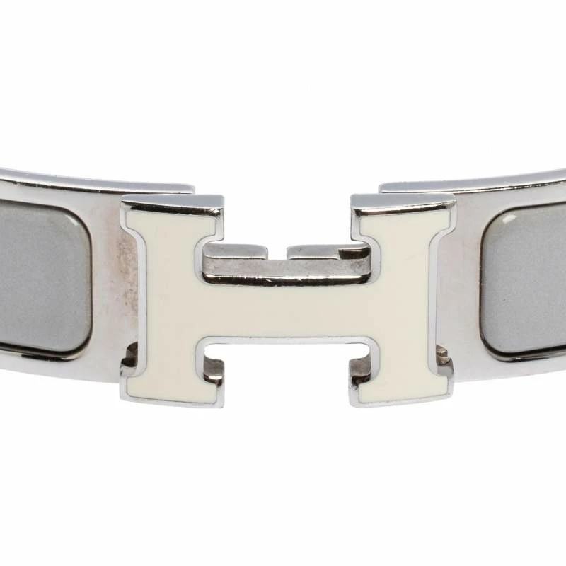 Hermes Clic H Bi-Color Enamel Palladium Plated Bracelet PM For Women 5 Hermes Clic H Bi-Color Enamel Palladium Plated Bracelet PM For Women - Image 3