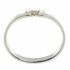 Hermes Clic H Bi-Color Enamel Palladium Plated Bracelet PM For Women 13 Hermes Clic H Bi-Color Enamel Palladium Plated Bracelet PM For Women -Deals Hermes Store luxury women hermes used accessories p360769 1606626477 010
