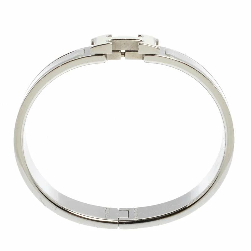Hermes Clic H Bi-Color Enamel Palladium Plated Bracelet PM For Women 6 Hermes Clic H Bi-Color Enamel Palladium Plated Bracelet PM For Women - Image 4