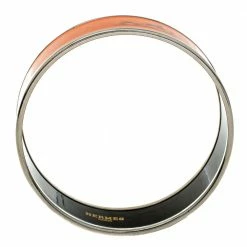 Hermes Hermès Orange Enamel Calèche Wide Bangle Bracelet For Women 11 Hermes Hermès Orange Enamel Calèche Wide Bangle Bracelet For Women -Deals Hermes Store luxury women hermes used accessories p365013 002