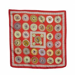 Hermes Red Belles Du Mexique Silk Scarf For Women