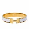 Hermes Hermès Clic H Craie Enamel Gold Plated Narrow Bracelet PM For Women 2 Hermes Hermès Clic H Craie Enamel Gold Plated Narrow Bracelet PM For Women -Deals Hermes Store luxury women hermes used accessories p366137 002
