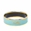 Hermes Hermès Sage Green Enamel Calèche Gold Plated Wide Bangle Bracelet For Women -Deals Hermes Store luxury women hermes used accessories p367413 002