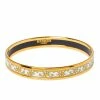 Hermes Hermès Balcons Du Guadalquivir White Enamel Gold Plated Narrow Bangle For Women -Deals Hermes Store luxury women hermes used accessories p367976 002