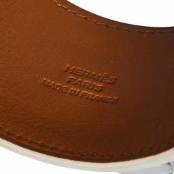 Hermes Collier De Chien Epsom Leather Palladium Plated Cuff Bracelet S For Women -Deals Hermes Store luxury women hermes used accessories p368395 004