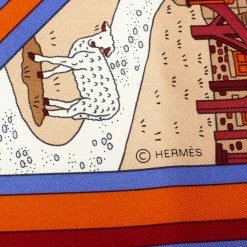 Hermes Hermès Orange Flanerie A Versailles Silk Scarf For Women -Deals Hermes Store luxury women hermes used accessories p368654 001