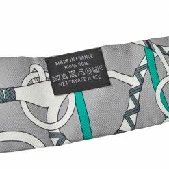 Hermes Grey Panoplie Equestre Silk Twilly Scarf For Women -Deals Hermes Store luxury women hermes used accessories p370267 004