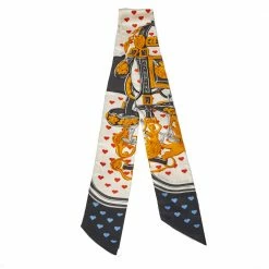 Hermes Cream Brides De Gala Silk Twilly For Women