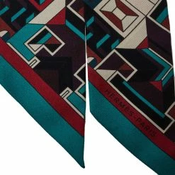 Hermes Hermès Multicolor Le Fil D'Ariane Silk Twilly For Women -Deals Hermes Store luxury women hermes used accessories p373344 001