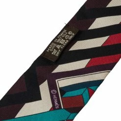 Hermes Hermès Multicolor Le Fil D'Ariane Silk Twilly For Women -Deals Hermes Store luxury women hermes used accessories p373344 004