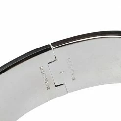 Hermes Hermès Clic Clac H Black Enamel Palladium Plated Wide Bracelet GM For Women -Deals Hermes Store luxury women hermes used accessories p373859 004