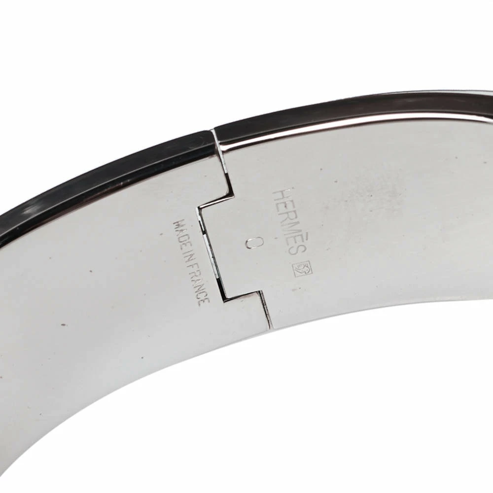 Hermes Hermès Clic Clac H Grey Enamel Palladium Plated Wide Bracelet GM For Women 8 Hermes Hermès Clic Clac H Grey Enamel Palladium Plated Wide Bracelet GM For Women - Image 6