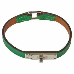 Hermes Hermès Green Leather Micro Kelly Bracelet S For Women -Deals Hermes Store luxury women hermes used accessories p377741 001