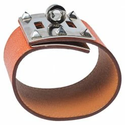Hermes Hermès Orange Leather Extreme Kelly Bracelet S For Women -Deals Hermes Store luxury women hermes used accessories p377786 004