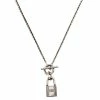 Hermes Cadenas Kelly Sterling Silver Pendant Necklace For Women -Deals Hermes Store luxury women hermes used accessories p385994 003
