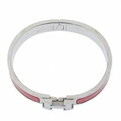 Hermes Hermès Clic H Red Enamel Palladium Plated Narrow Bracelet PM For Women 13 Hermes Hermès Clic H Red Enamel Palladium Plated Narrow Bracelet PM For Women -Deals Hermes Store luxury women hermes used accessories p387613 002
