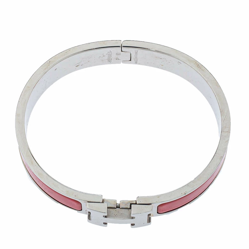 Hermes Hermès Clic H Red Enamel Palladium Plated Narrow Bracelet PM For Women 7 Hermes Hermès Clic H Red Enamel Palladium Plated Narrow Bracelet PM For Women - Image 5